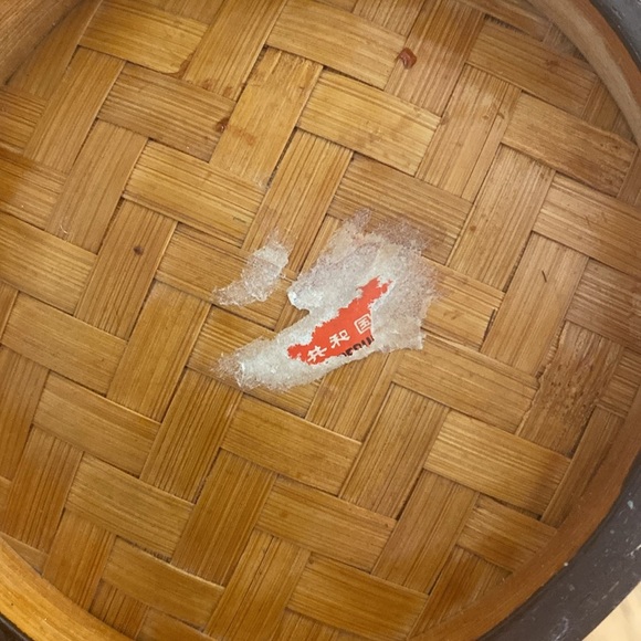 Vintage Shanghai Handicrafts Imported Animal Feather Wicker Basket Vase 1970’s - Picture 6 of 6